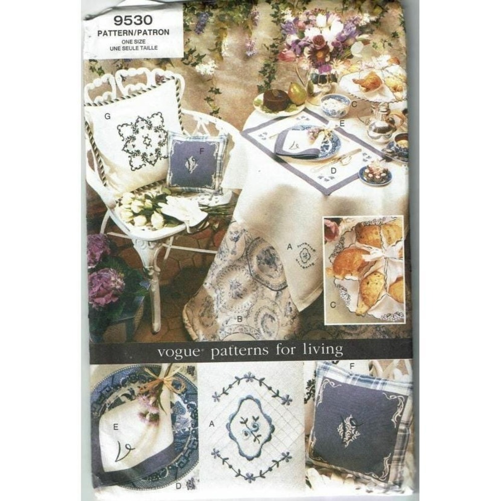 Vogue Sewing Pattern 9530 Tea Table Covers‎ Accessories